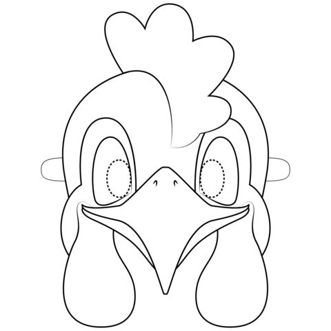 Rooster mask coloring page free printable coloring pages rooster mask printable animal masks free printable coloring pages