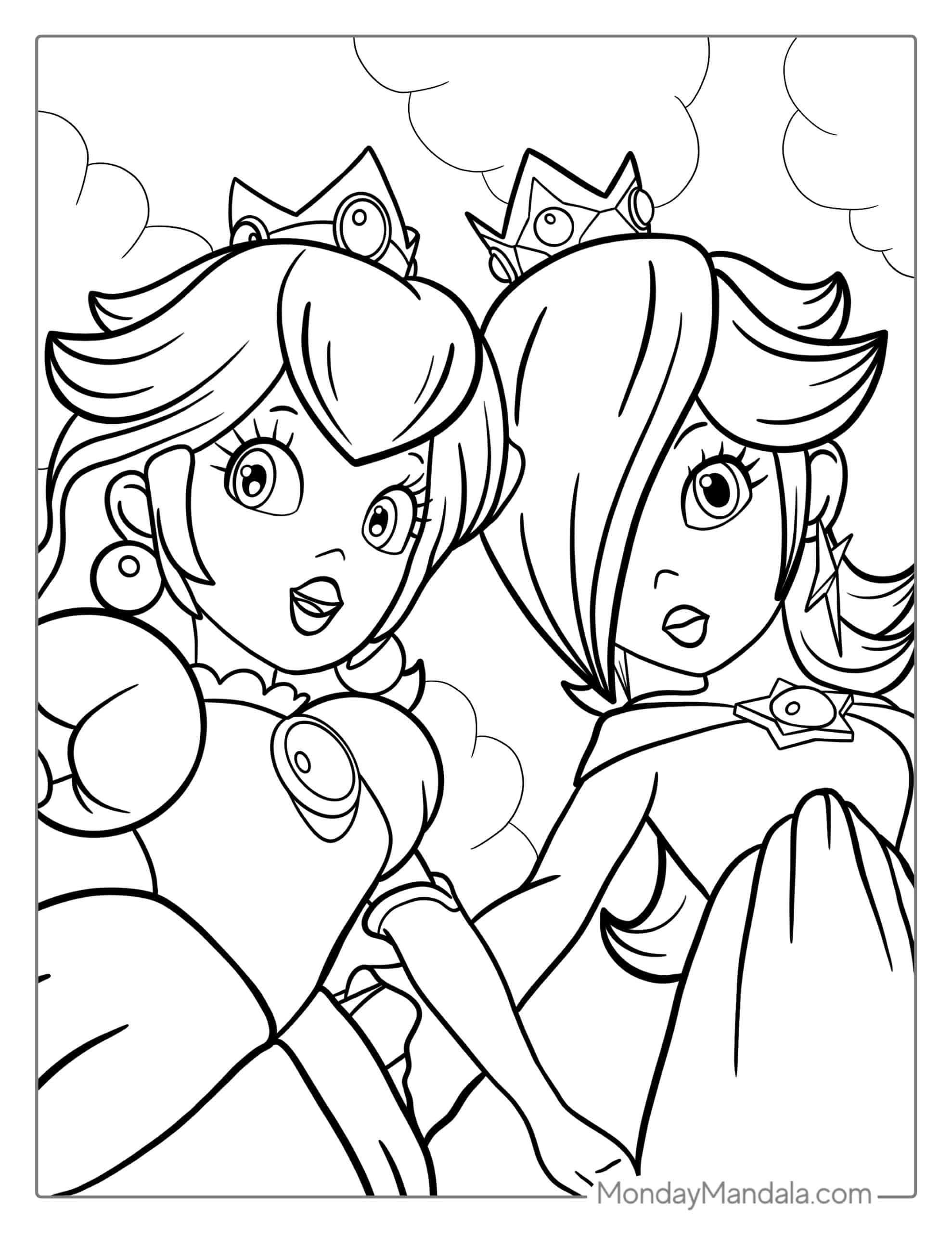 Princess peach coloring pages free pdf printables disney coloring pages printables mario coloring pages super mario coloring pages