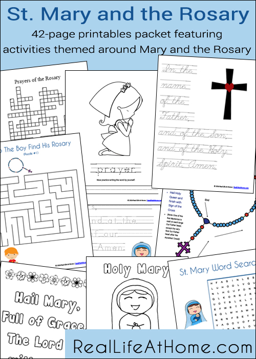 St mary and the rosary printables packet