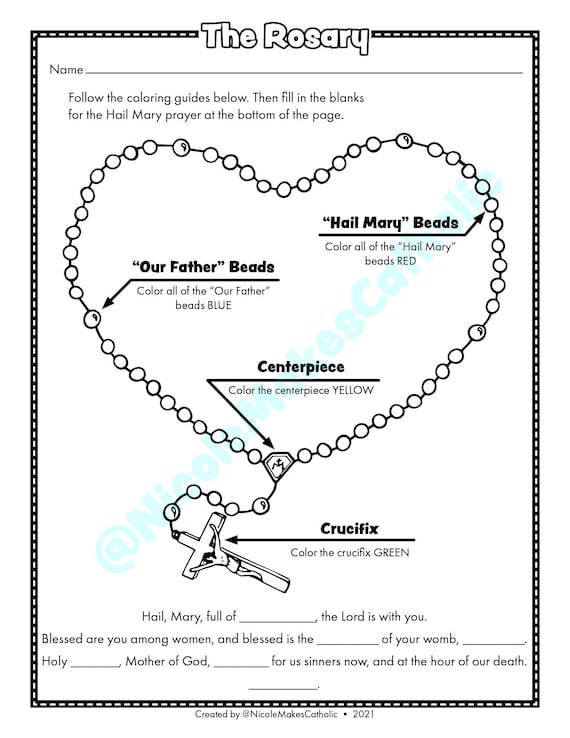 Printable rosary worksheet