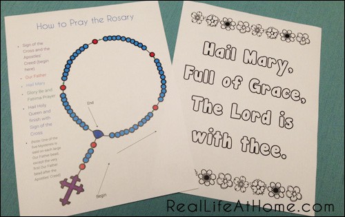 St mary and the rosary printables and worksheet packet