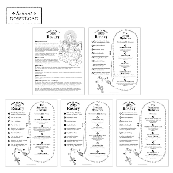 How to pray the rosary with prayers and mysteries catholic coloring pages catholic prayers printable coloring pages pdf kid rosary