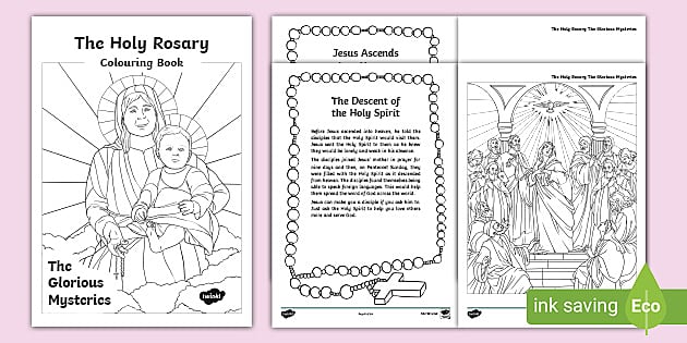 The glorious mysteries rosary louring booklet