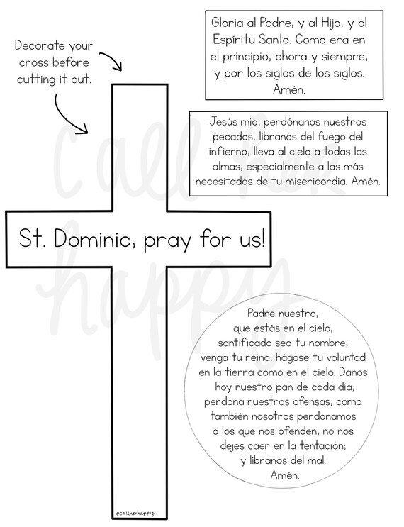 St dominic big rosary spanish printable coloring page sheet liturgical year catholic resources for kids feast day prayer activities jesus