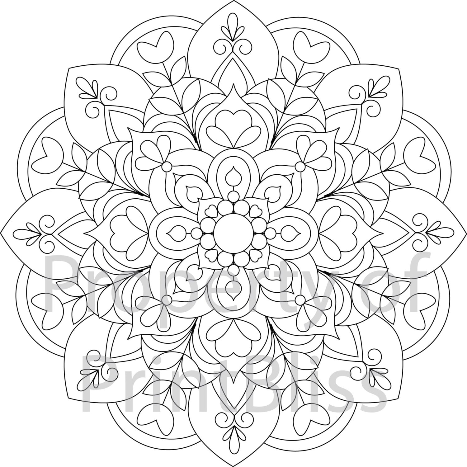 Flower mandala printable coloring page