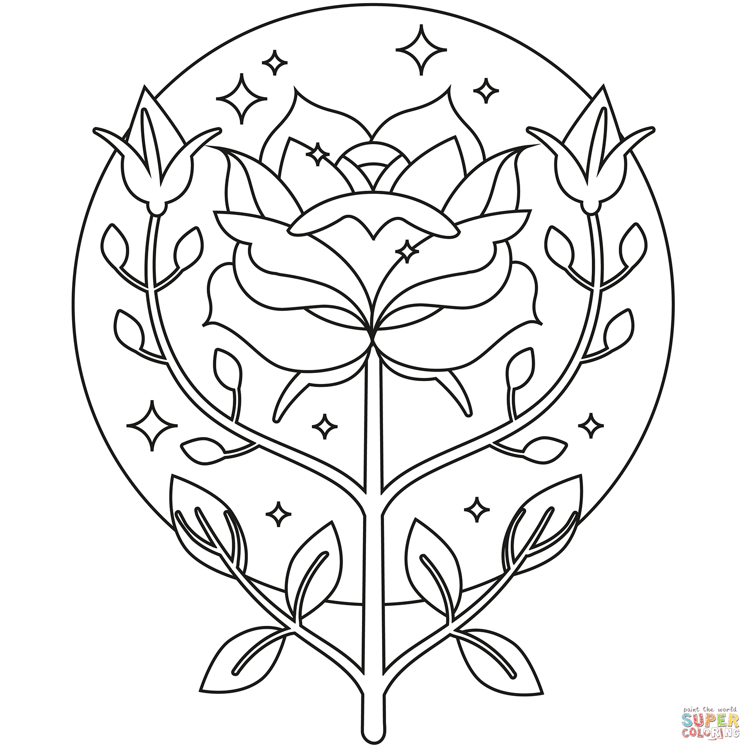 Rose coloring page free printable coloring pages