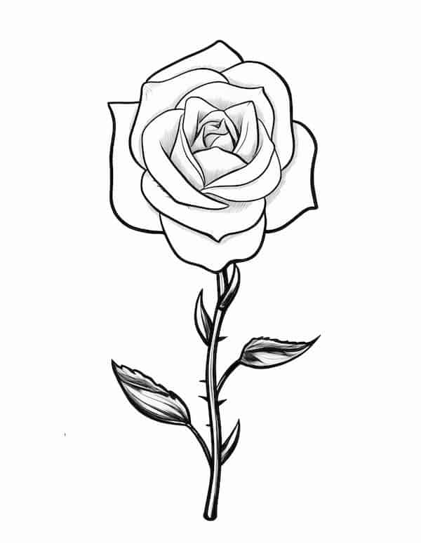 Beautiful rose coloring pages for kids and adults