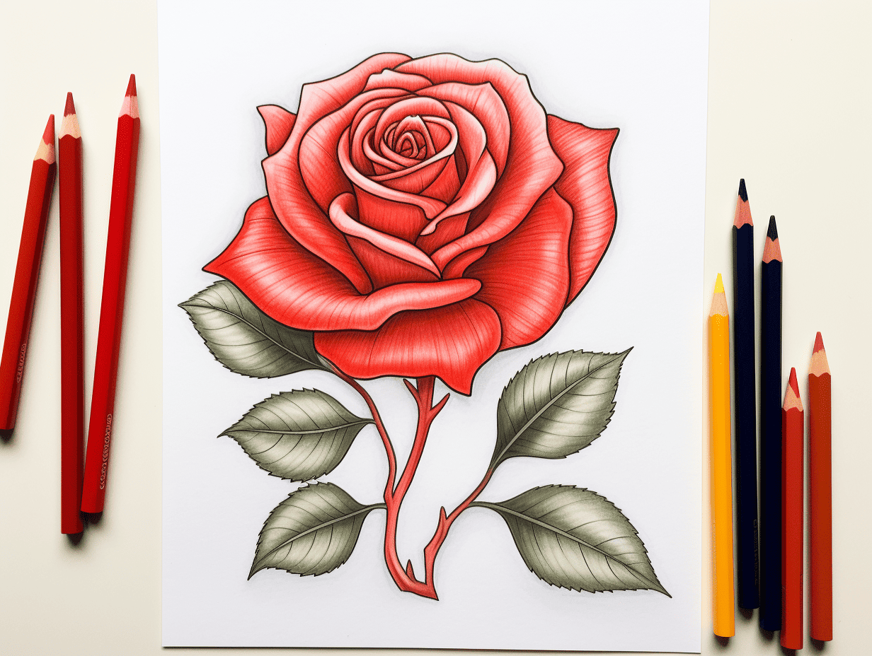 Rose coloring pages free printable sheets