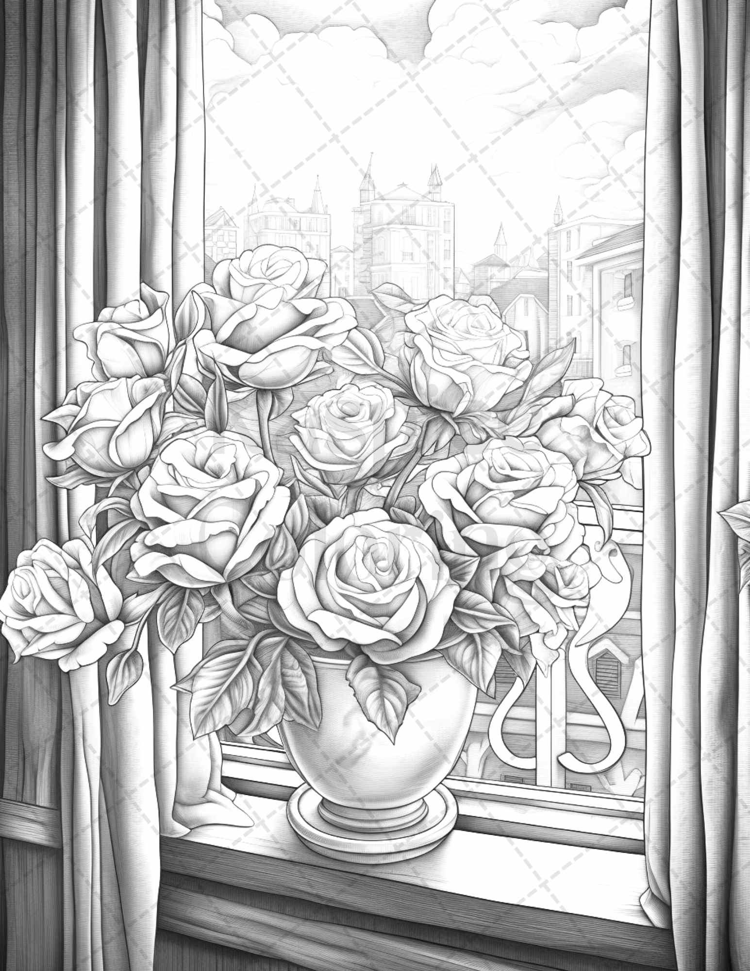 Captivating roses grayscale coloring pages printable for adults pd â coloring