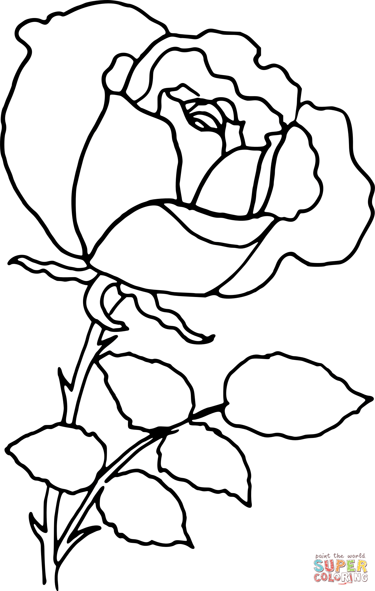 Rose outline coloring page free printable coloring pages