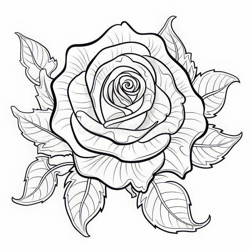 Rose coloring stock illustrations â rose coloring stock illustrations vectors clipart