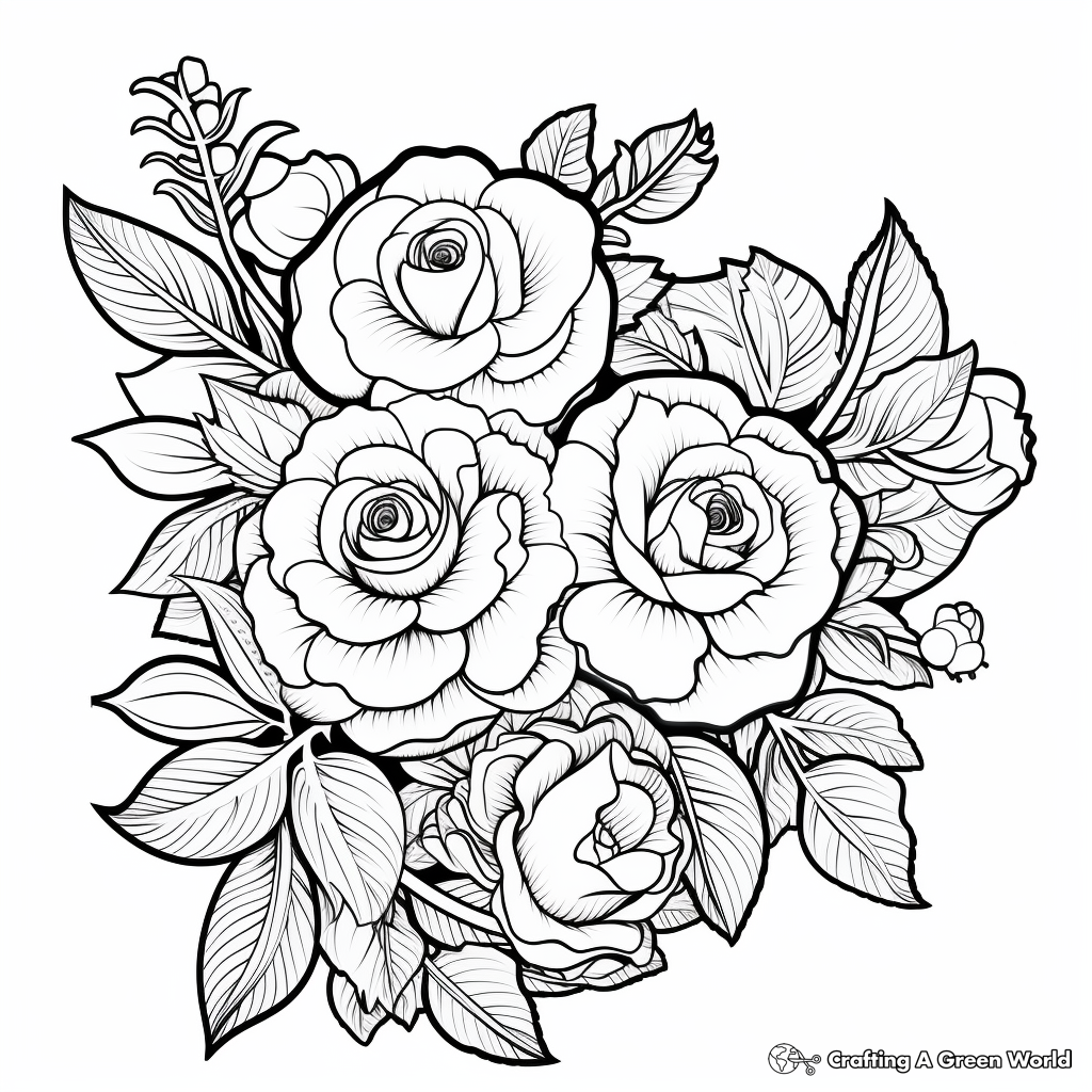 Floral design coloring pages