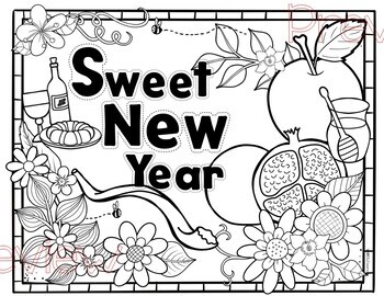 Rosh hashanah âïcoloring pages by esl classroom tpt