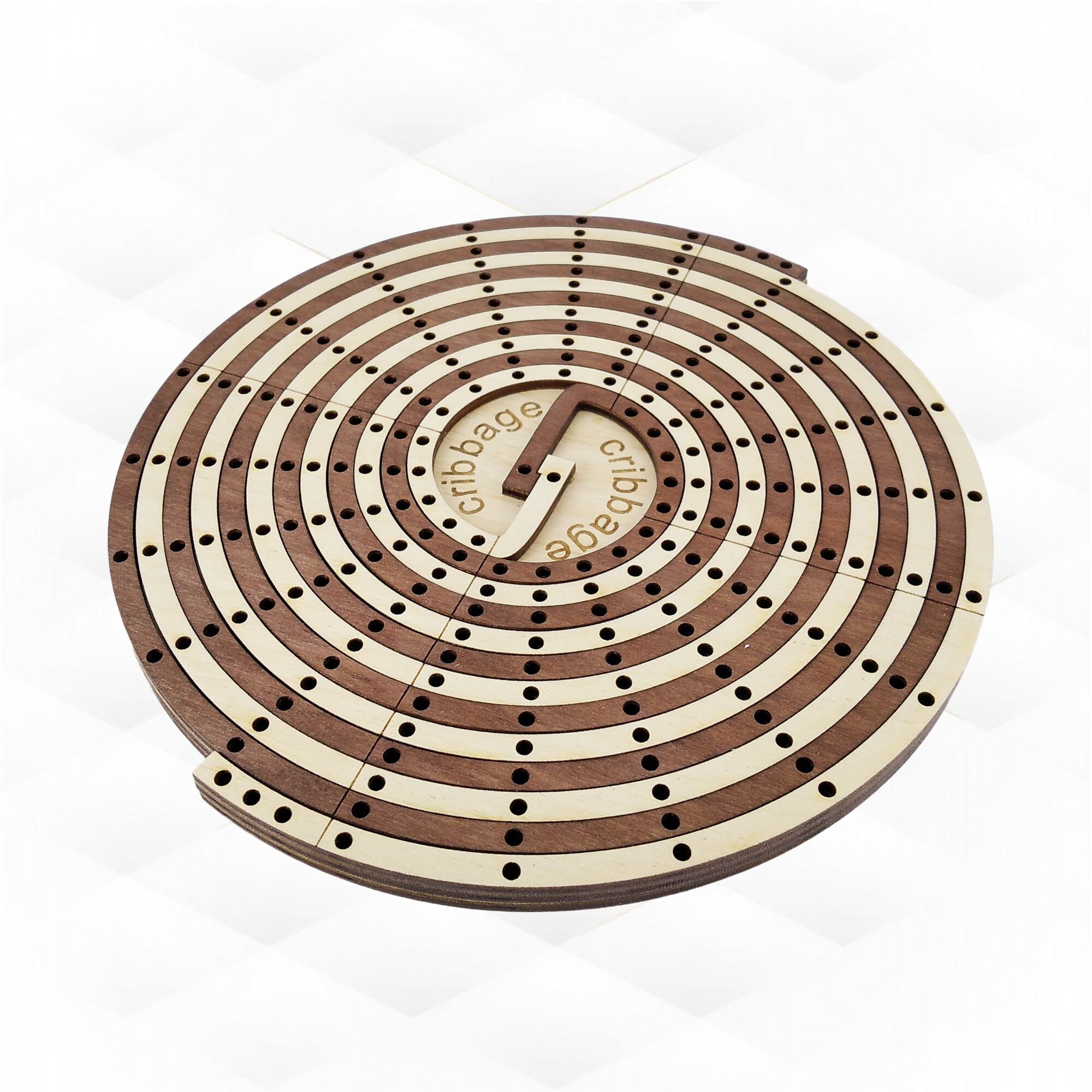 Round cribbage board template