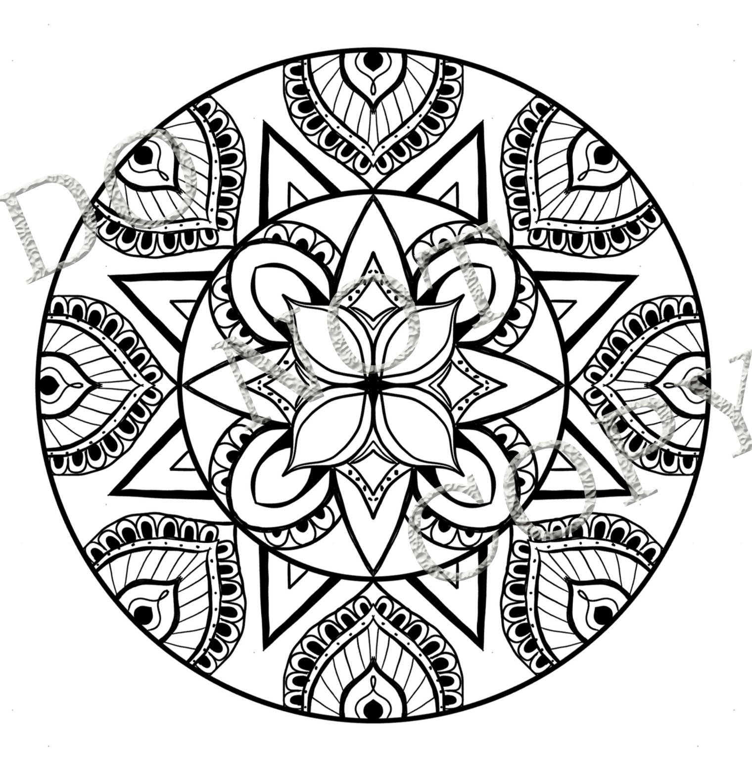 Fun games books coloring books hand drawn mandala coloring page or printable wall art unique detailed design to print and color