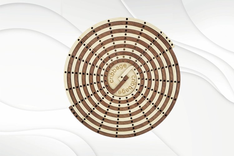 Cribbage round form laser cutting design vector template