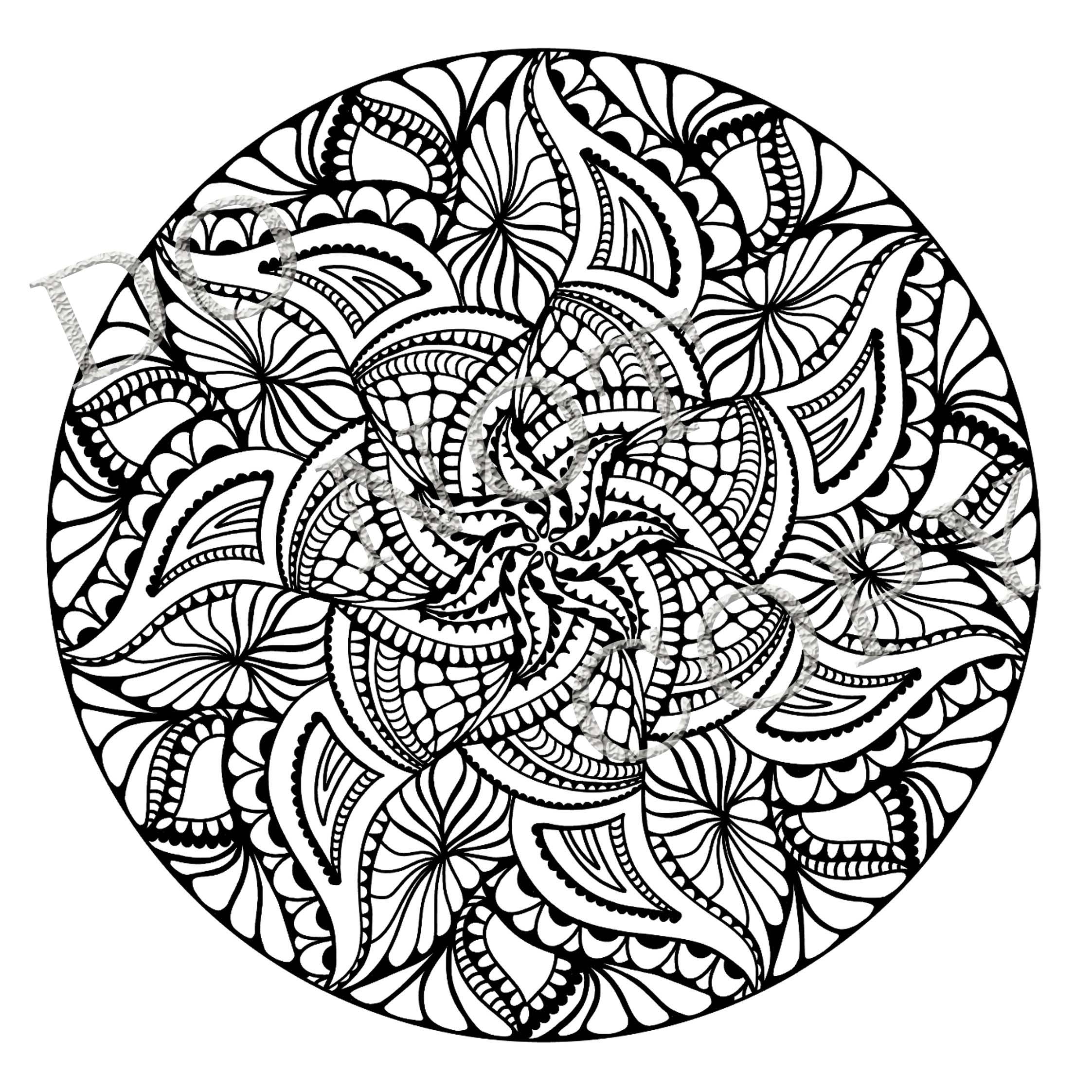 Home living wall decor wall art unique hand drawn adult coloring page intricate design downloadable printable wall art color or paint your own home decor on a budget pdf