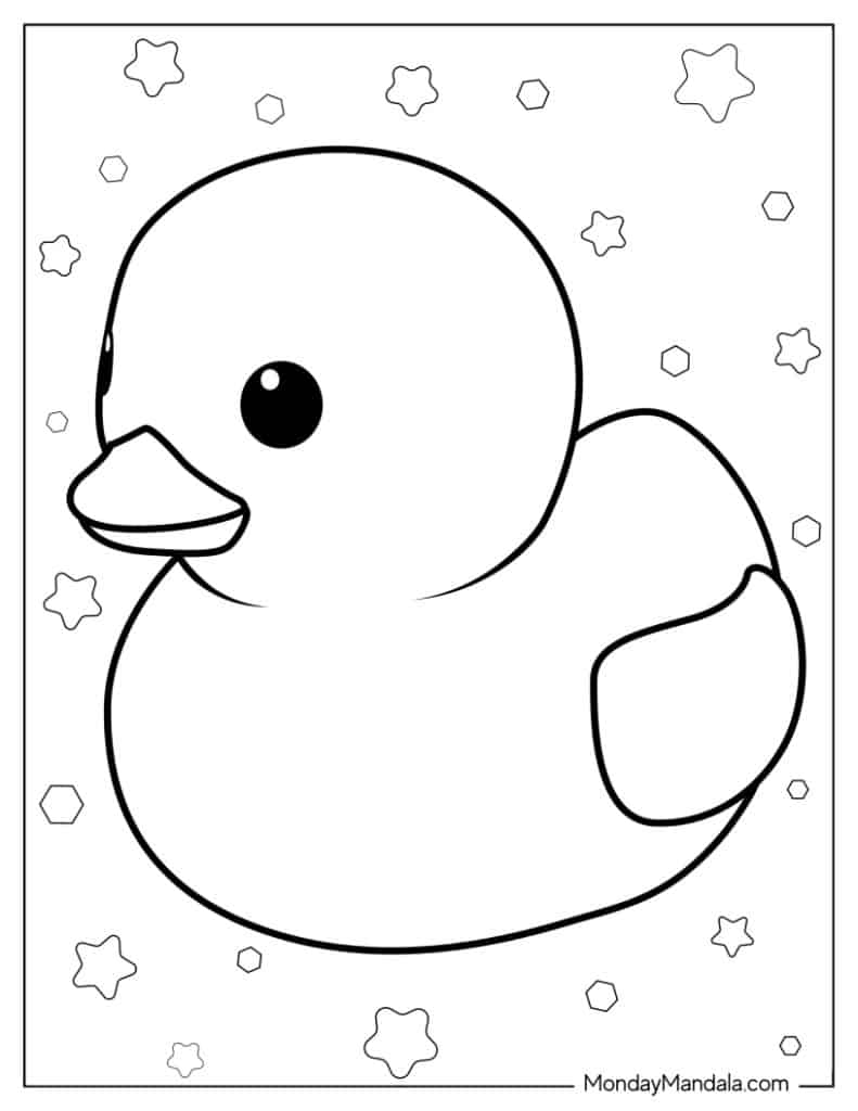 Cute duck coloring pages free pdf printables