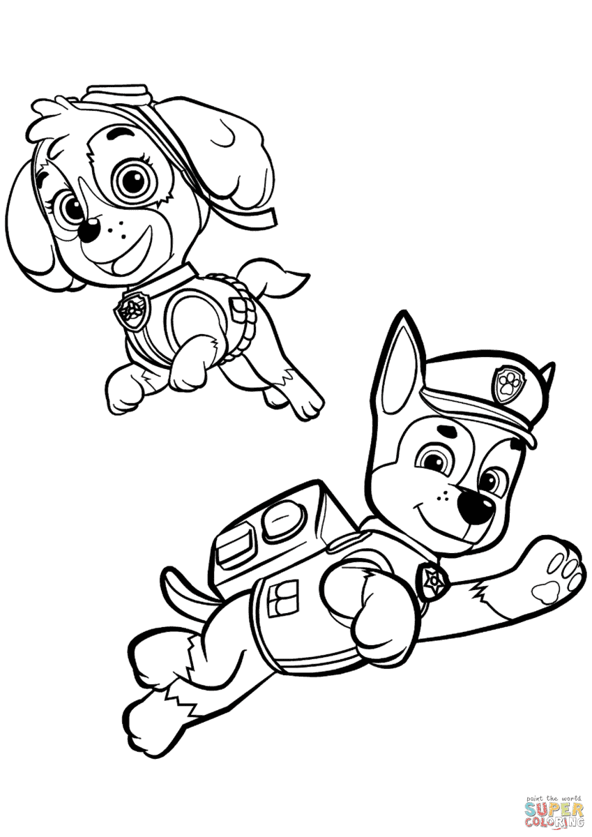 Cute paw patrol skye coloring pages free