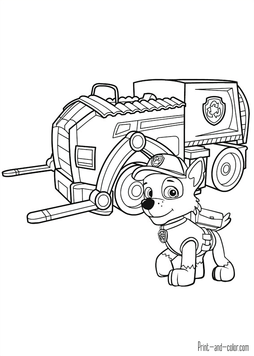 Paw patrol coloring pages print and color