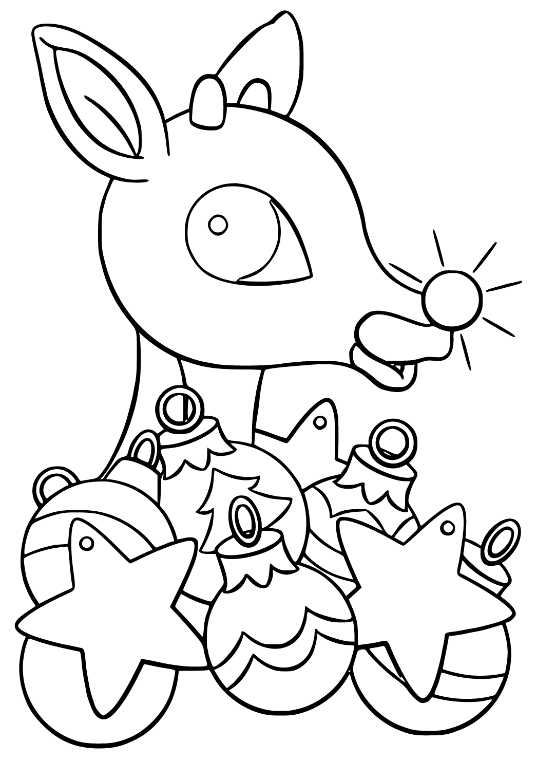 Free printable rudolph decorations coloring page for adults and kids