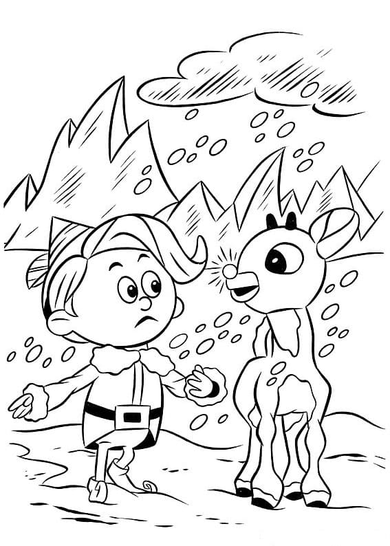 Rudolph coloring pages