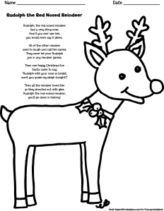 Rudolph the red nosed reindeer coloring page carol brookes smart printables