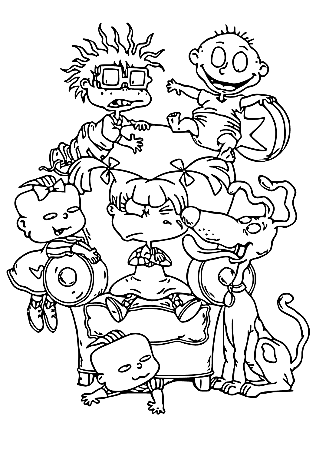 Free printable rugrats characters coloring page for adults and kids