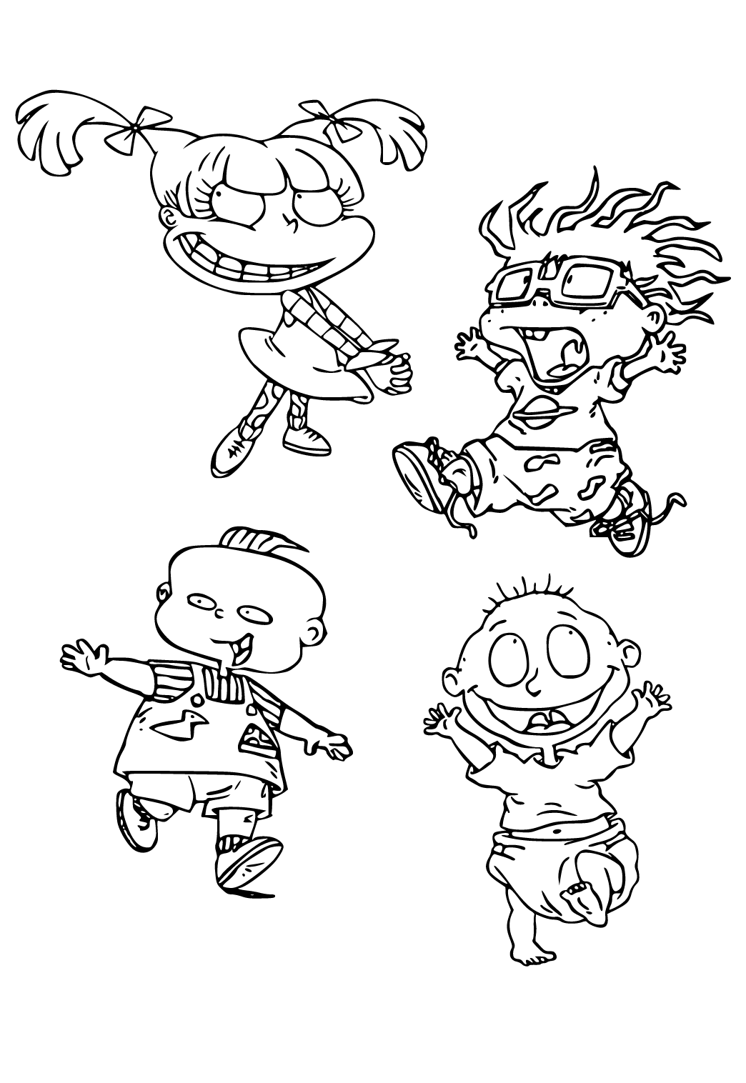 Free printable rugrats friends coloring page for adults and kids