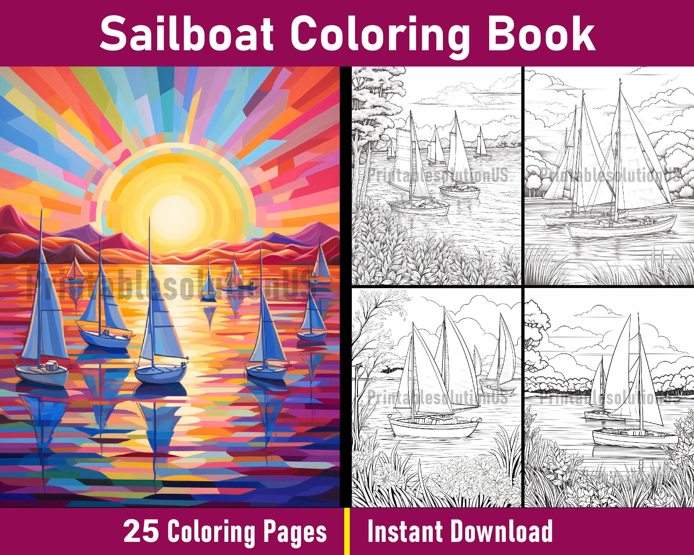 Sailboat coloring book printable sailboat coloring pages