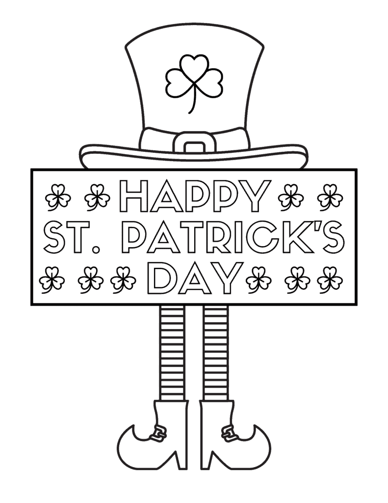 Free st patricks day coloring pages for kids