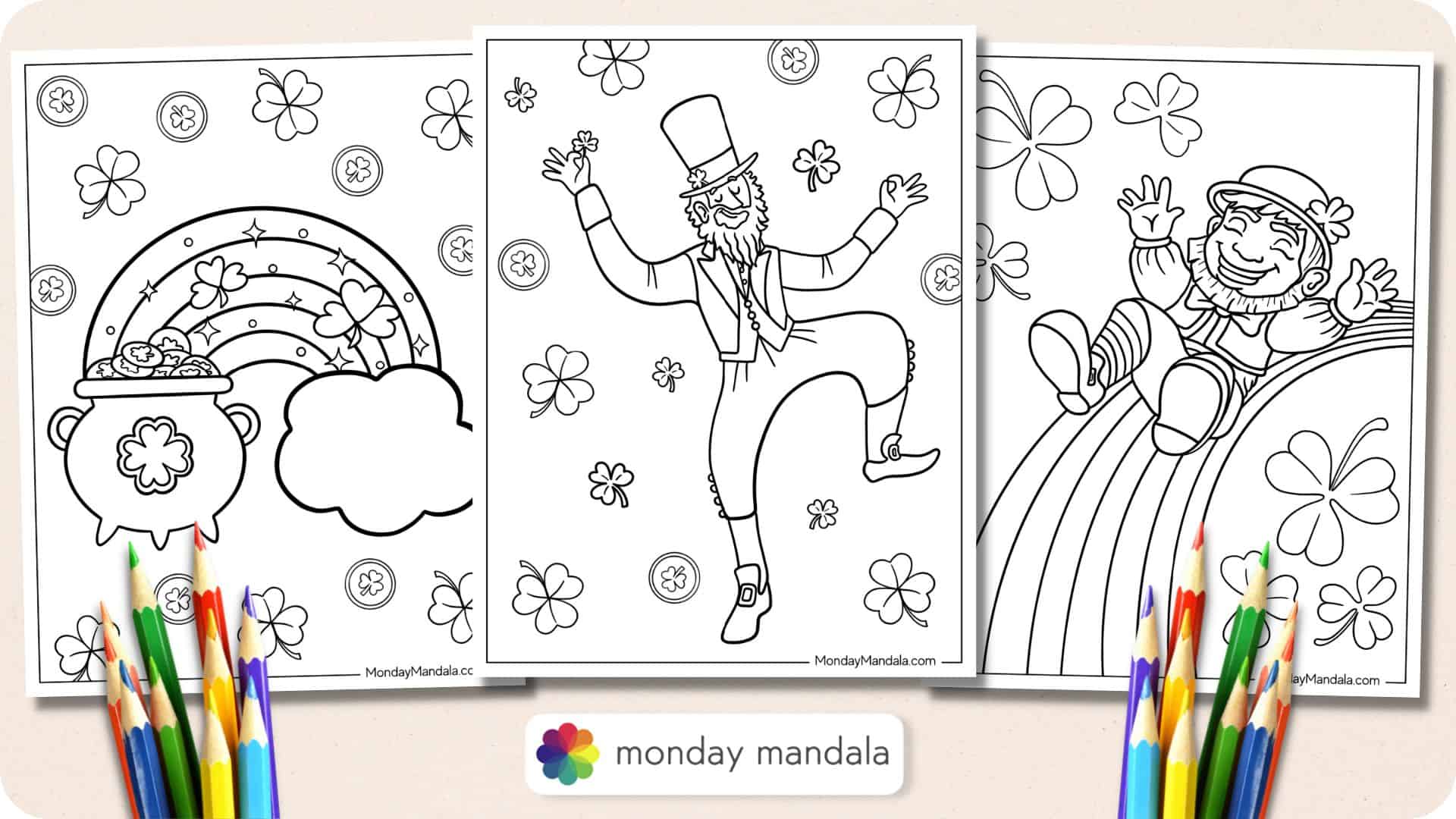 St patricks day coloring pages free pdf printables