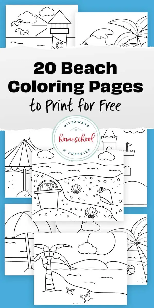 Beach coloring pages for kids to print for free