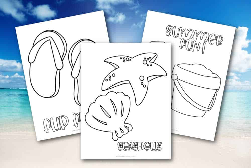 Free printable beach coloring pages