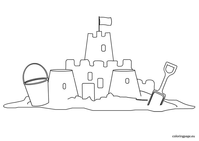 Sand castle coloring page