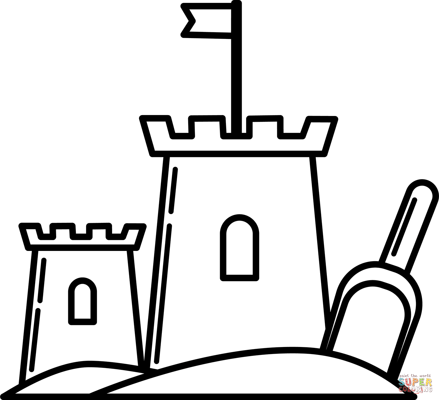 Sand castle coloring page free printable coloring pages