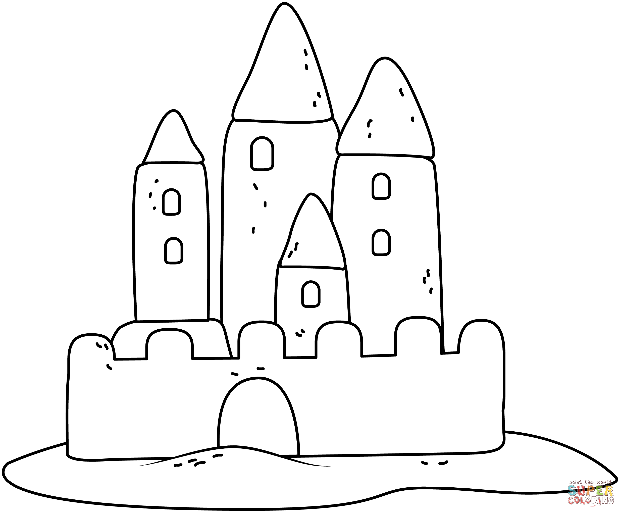 Sand castle coloring page free printable coloring pages