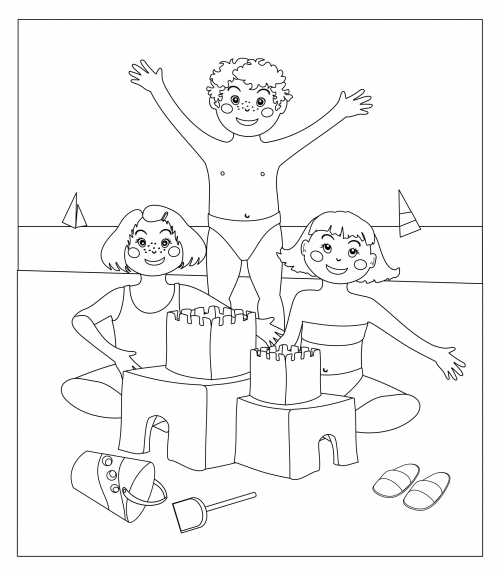 Summer coloring pages â sandcastle