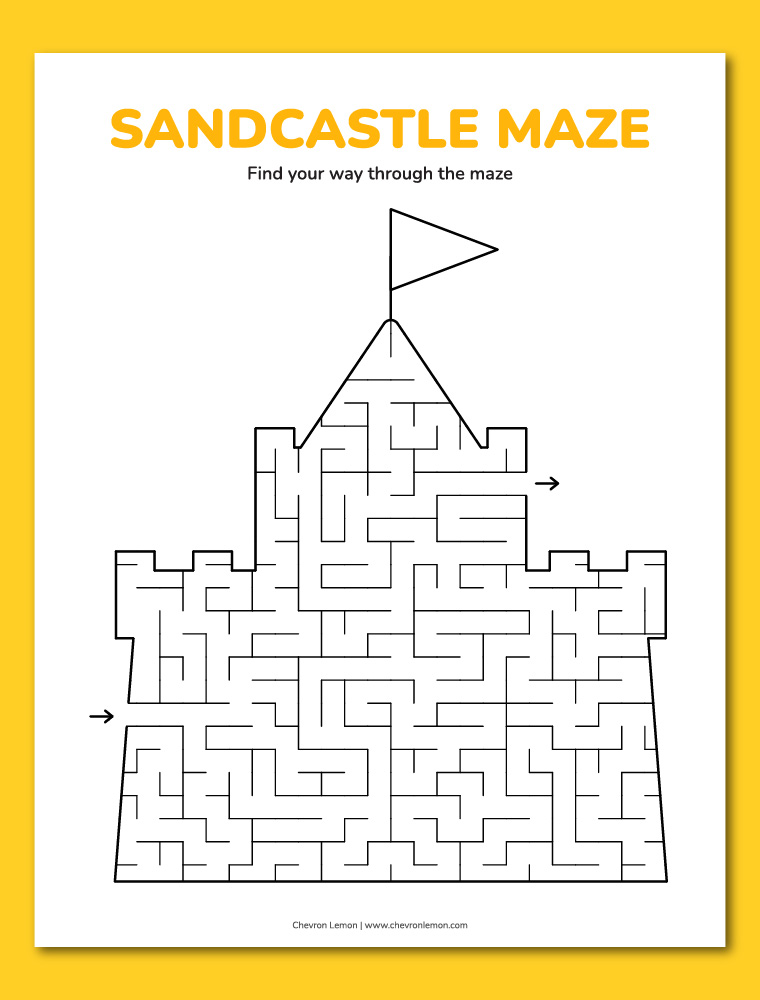 Printable sandcastle maze