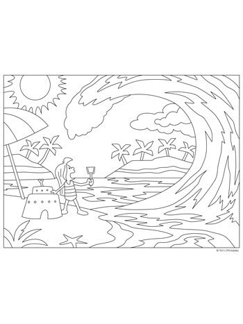 Beach vacation coloring page â tims printables