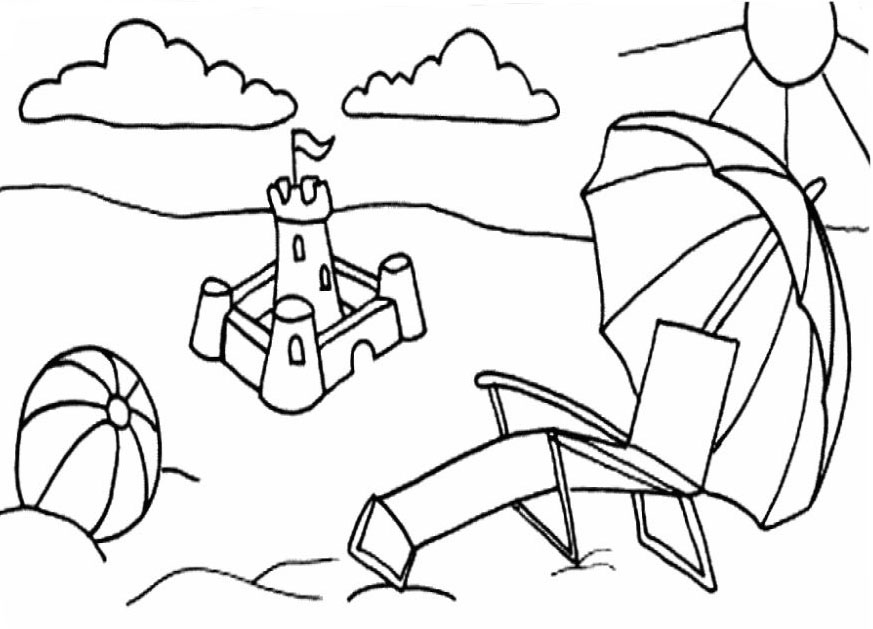 Sand castle coloring sand castle coloring page