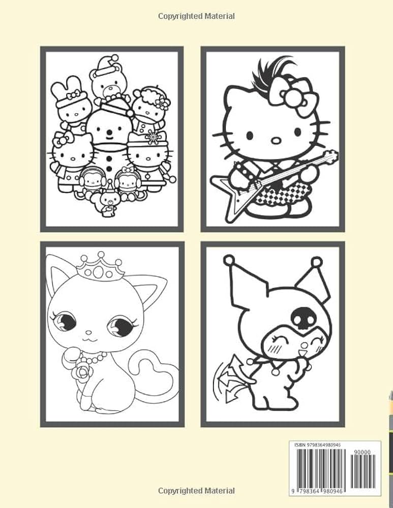 Sanrio coloring book world of cute sanrio characters illustrations for kids by mason pamela