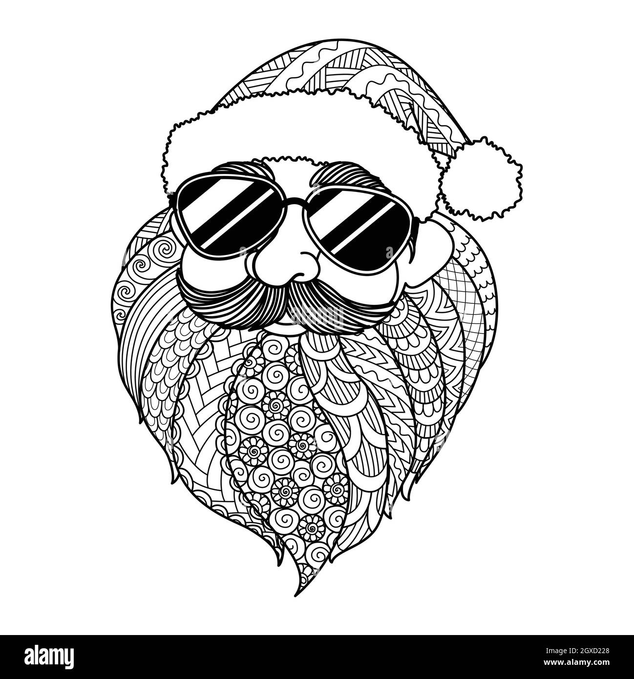 Santa claus wearing sunglass christmas in july concept vector illustration for coloring page engraving laser cut or print on product stock vector image art