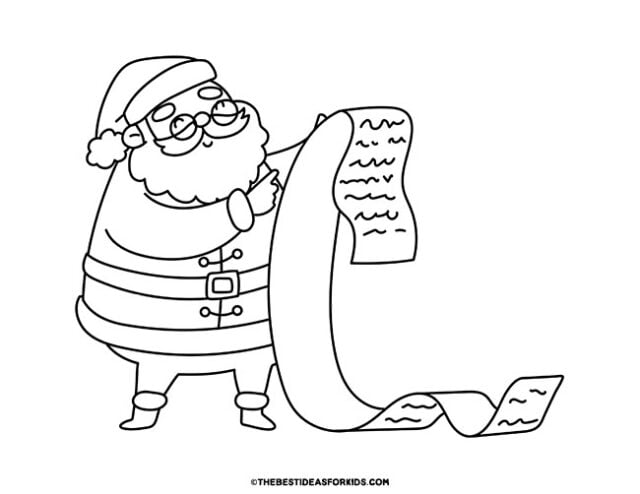 Santa coloring pages free printables