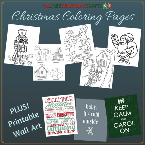 Christmas coloring pages printable wall art