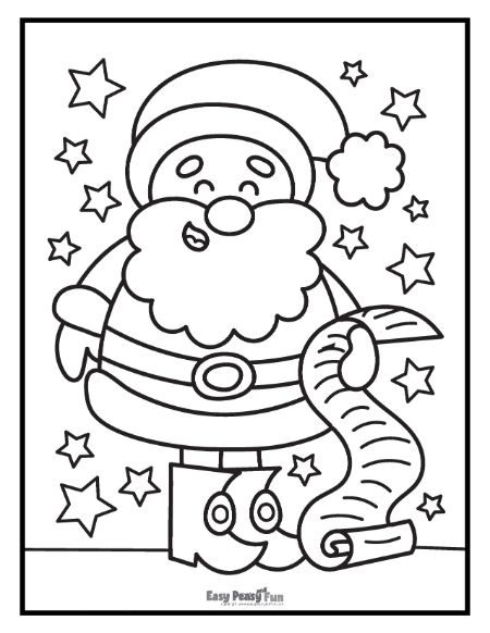 Printable santa coloring pages