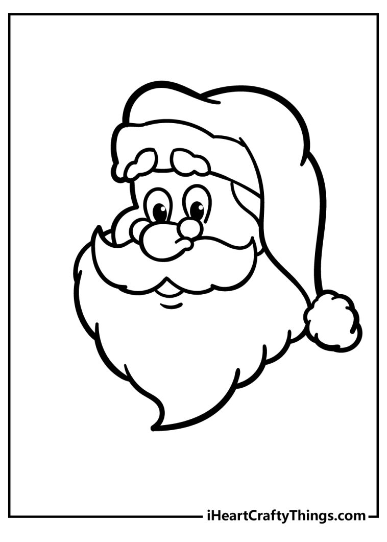 Cute santa christmas coloring pages free printables