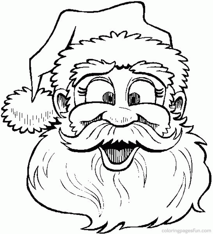 Santa claus face coloring pages printable for free download