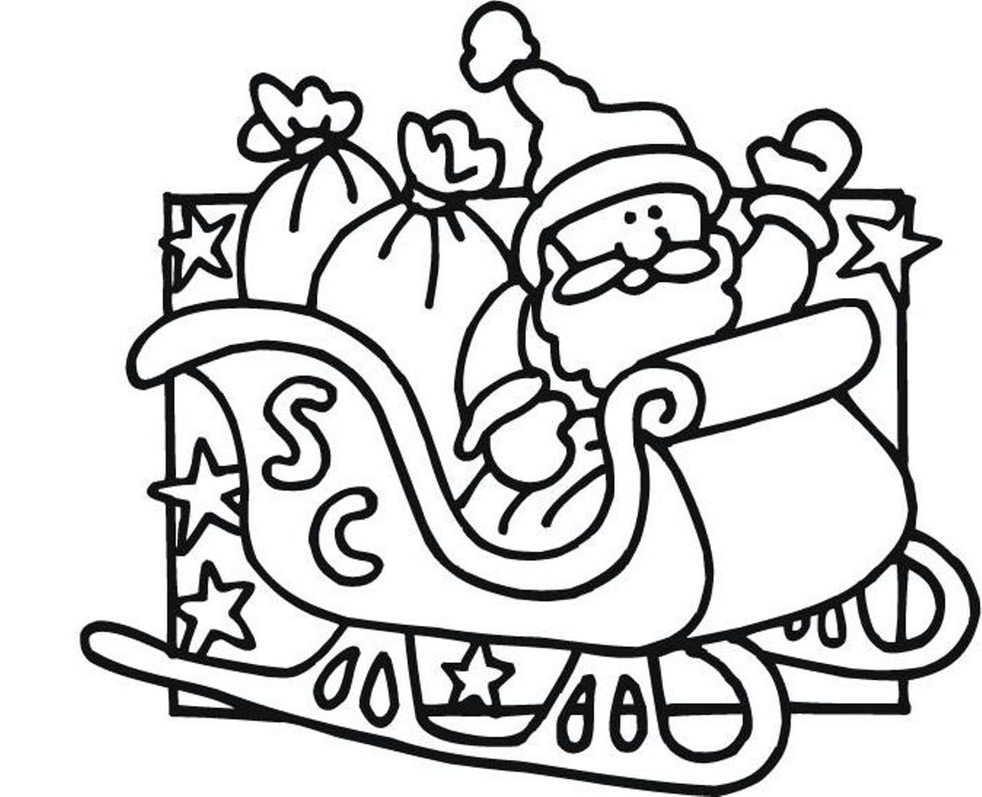 Santas face coloring page