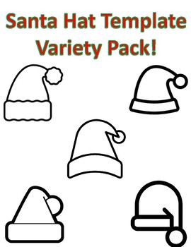 Santa hat templates christmas santa hat coloring pages santa hat outlines